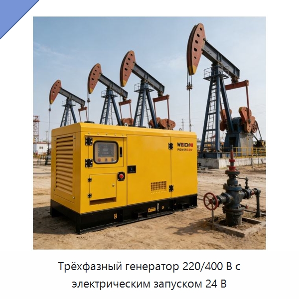 Трёхфазный генератор 220/400 В с электрическим запуском 24 В — Дизельные генераторы