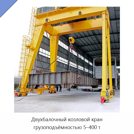 Двухбалочный козловой кран грузоподъёмностью 5–400 т — Краны