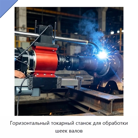 Горизонтальный токарный станок для обработки шеек валов