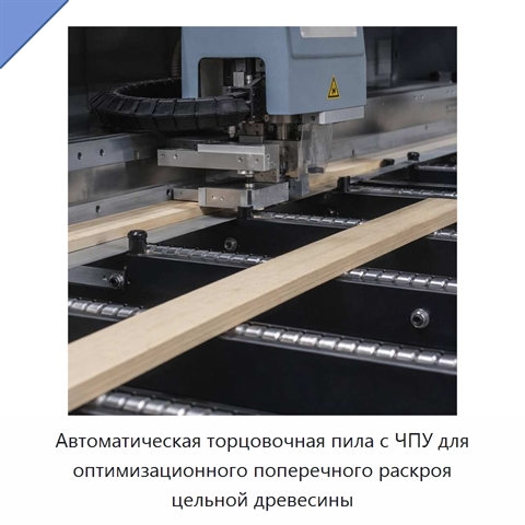 Автоматическая торцовочная пила с ЧПУ для оптимизационного поперечного раскроя цельной древесины