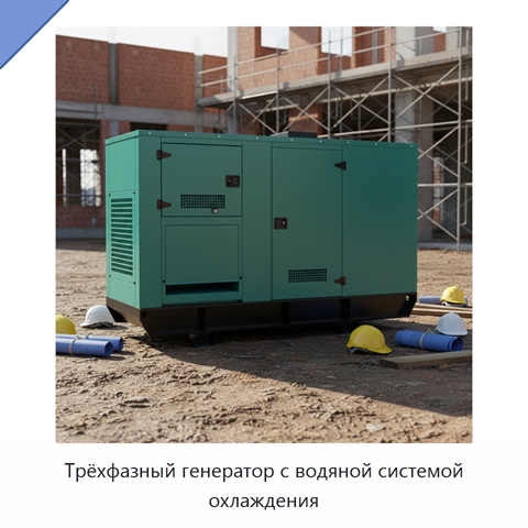 Трёхфазный генератор с водяной системой охлаждения