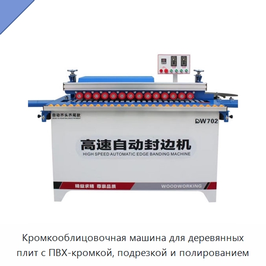 Кромкооблицовочная машина для деревянных плит с ПВХ-кромкой, подрезкой и полированием — Оборудование для производства древесных плит