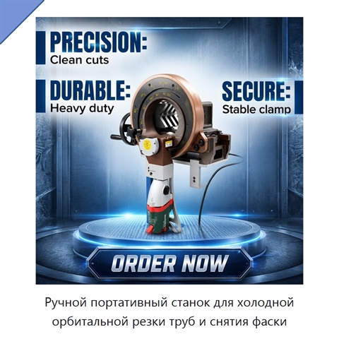 Ручной портативный станок для холодной орбитальной резки труб и снятия фаски