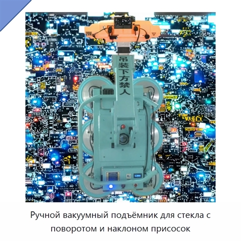 Ручной вакуумный подъёмник для стекла с поворотом и наклоном присосок