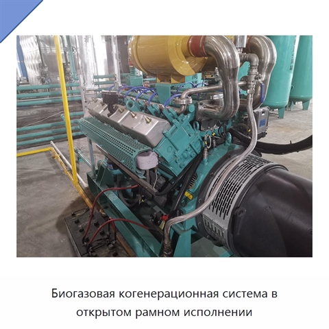 Биогазовая когенерационная система в открытом рамном исполнении