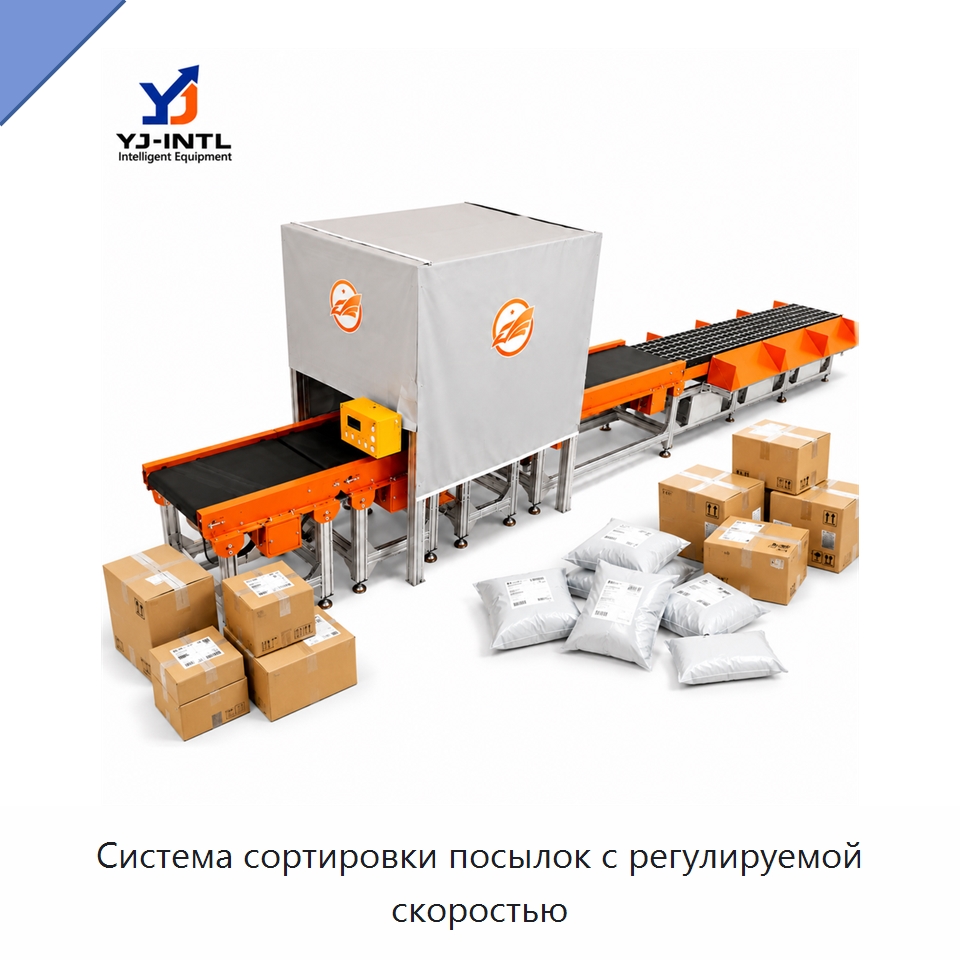 Система сортировки посылок с регулируемой скоростью — Сортировочный конвейер