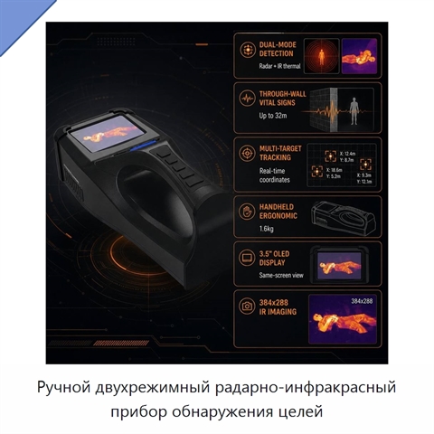 Ручной двухрежимный радарно-инфракрасный прибор обнаружения целей