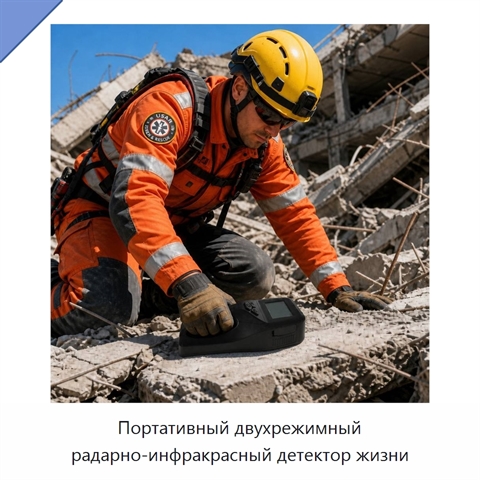 Портативный двухрежимный радарно-инфракрасный детектор жизни