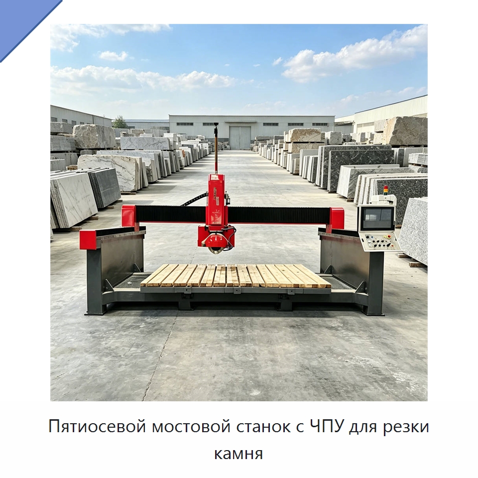 Пятиосевой мостовой станок с ЧПУ для резки камня — Оборудование для обработки камня