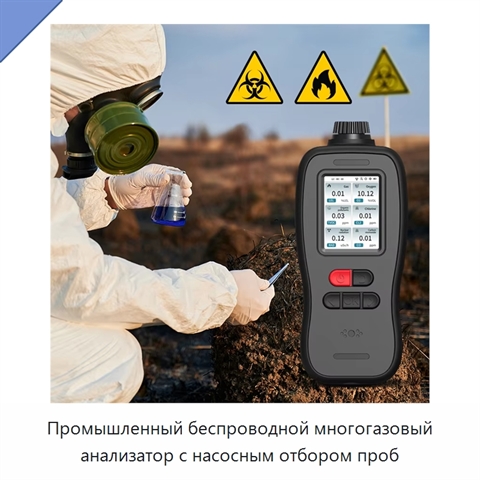 Промышленный беспроводной многогазовый анализатор с насосным отбором проб