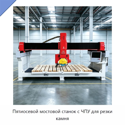 Пятиосевой мостовой станок с ЧПУ для резки камня