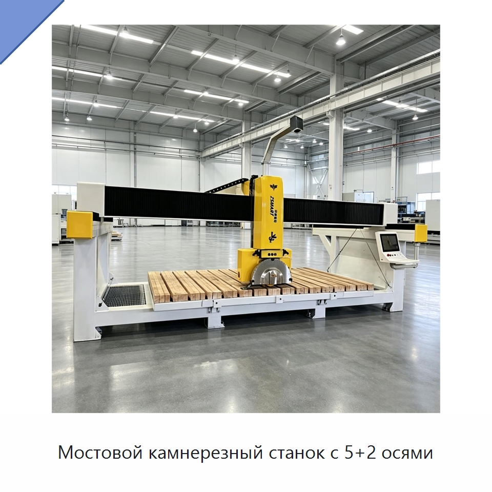 Мостовой камнерезный станок с 5+2 осями — Оборудование для обработки камня