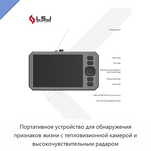 Портативное устройство для обнаружения признаков жизни с тепловизионной камерой и высокочувствительным радаром