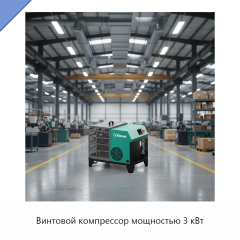Винтовой компрессор мощностью 3 кВт