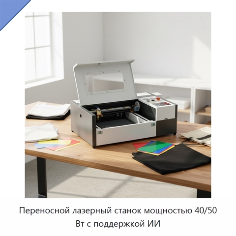 Переносной лазерный станок мощностью 40/50 Вт с поддержкой ИИ