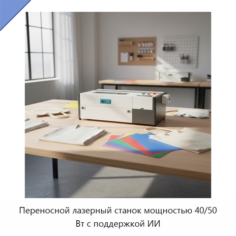 Переносной лазерный станок мощностью 40/50 Вт с поддержкой ИИ