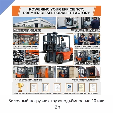 Вилочный погрузчик грузоподъёмностью 10 или 12 т