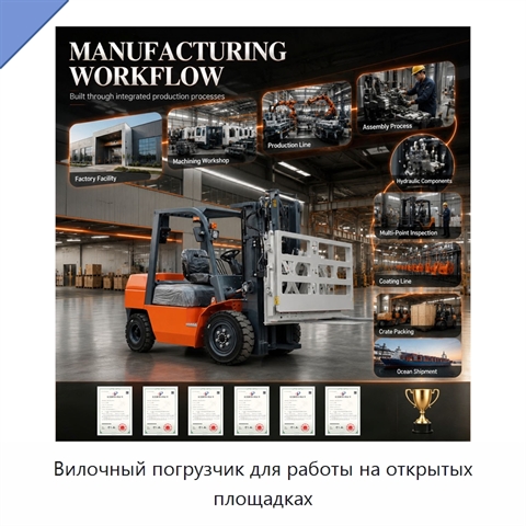 Вилочный погрузчик для работы на открытых площадках