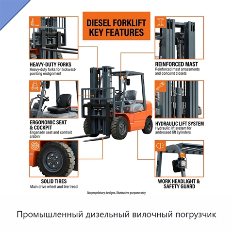 Промышленный дизельный вилочный погрузчик
