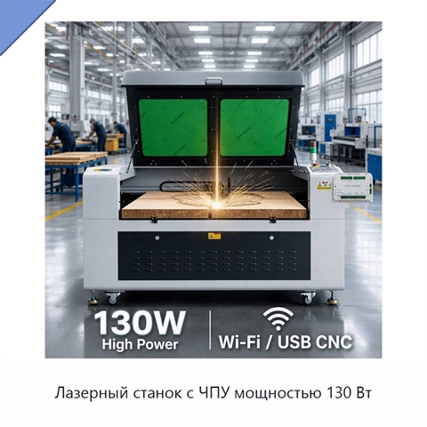 Лазерный станок с ЧПУ мощностью 130 Вт