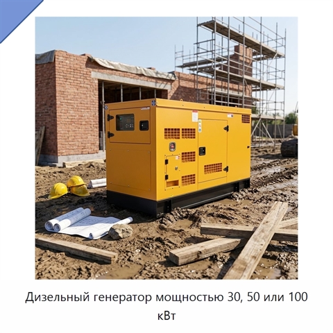 Дизельный генератор мощностью 30, 50 или 100 кВт