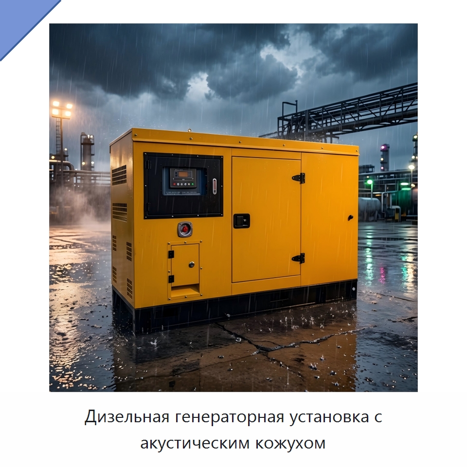 Дизельная генераторная установка с акустическим кожухом — Дизельные генераторы