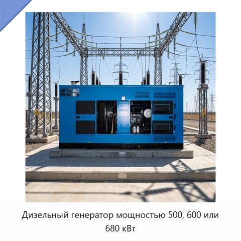 Дизельный генератор мощностью 500, 600 или 680 кВт