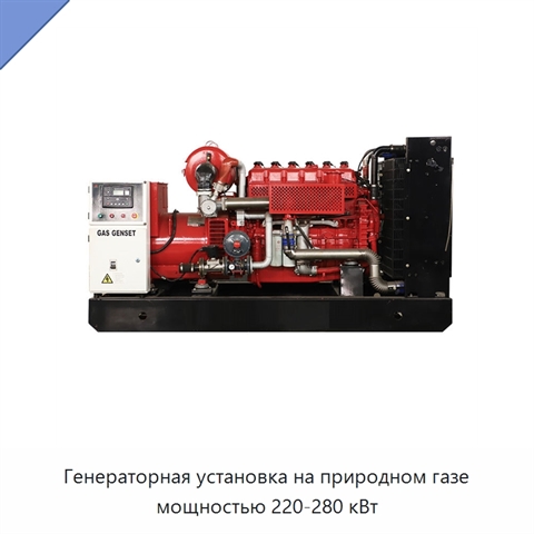 Генераторная установка на природном газе мощностью 220-280 кВт
