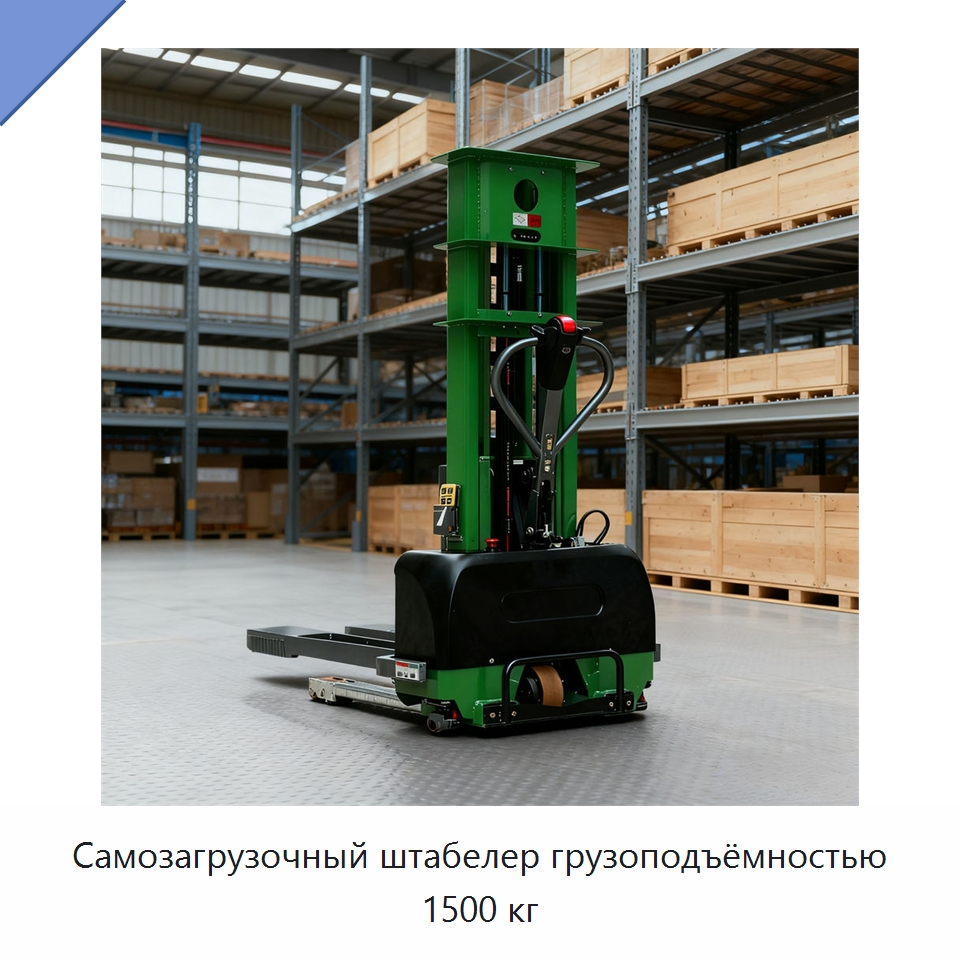 Самозагрузочный штабелер грузоподъёмностью 1500 кг — Вилочные погрузчики