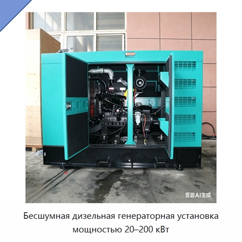 Бесшумная дизельная генераторная установка мощностью 20–200 кВт
