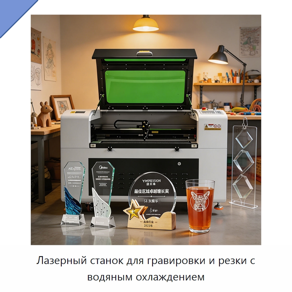 Лазерный станок для гравировки и резки с водяным охлаждением — Лазерные гравировальные станки