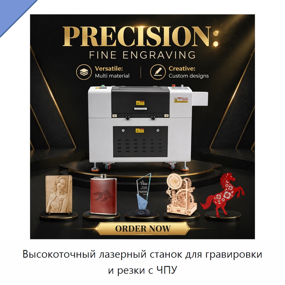 Высокоточный лазерный станок для гравировки и резки с ЧПУ — Лазерные гравировальные станки
