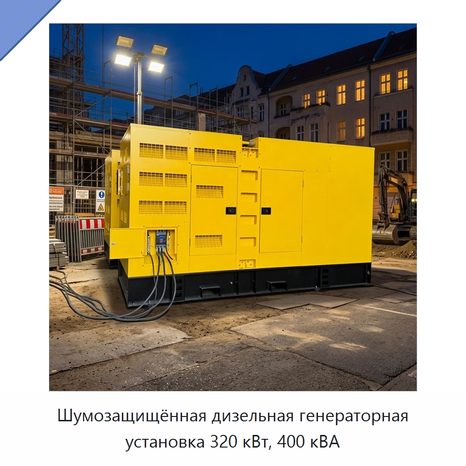 Шумозащищённая дизельная генераторная установка 320 кВт, 400 кВА — Дизельные генераторы