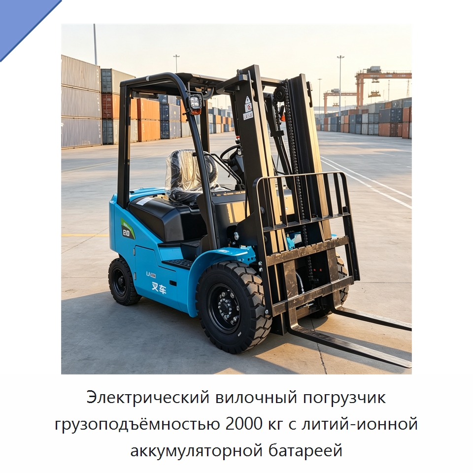 Электрический вилочный погрузчик грузоподъёмностью 2000 кг с литий-ионной аккумуляторной батареей — Вилочные погрузчики