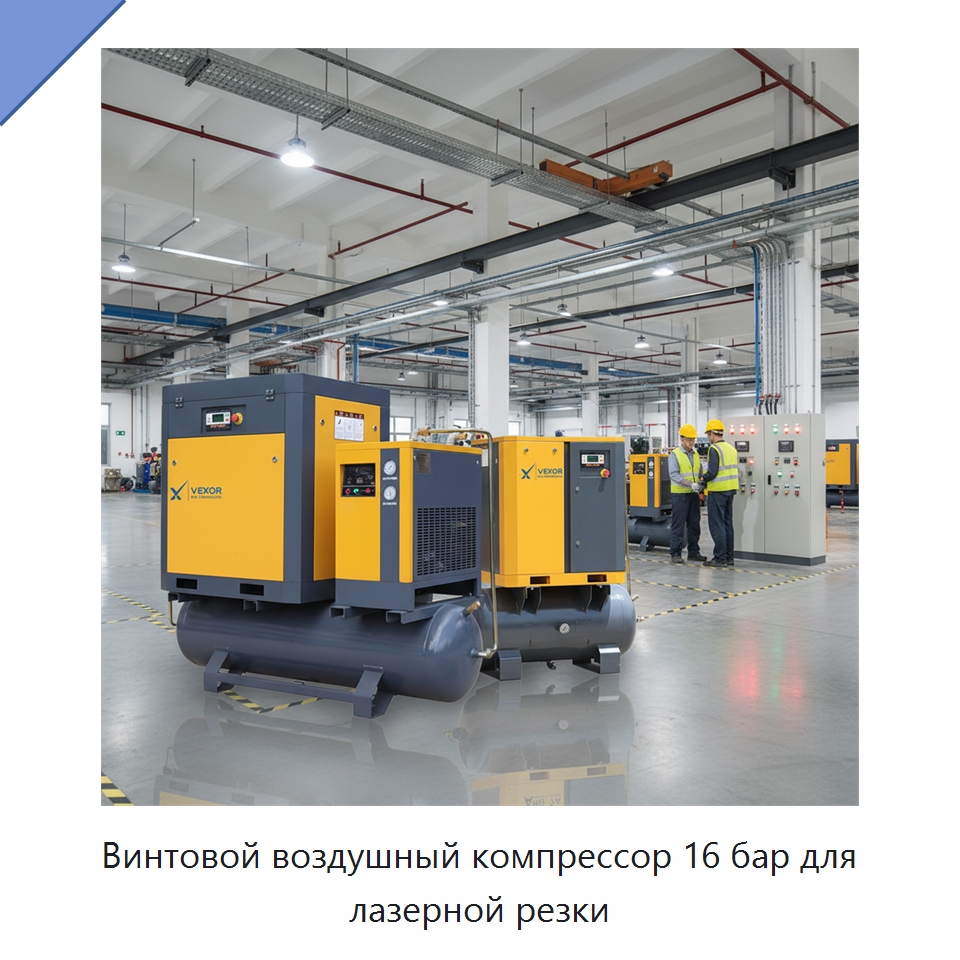 Винтовой воздушный компрессор 16 бар для лазерной резки — Промышленные компрессоры