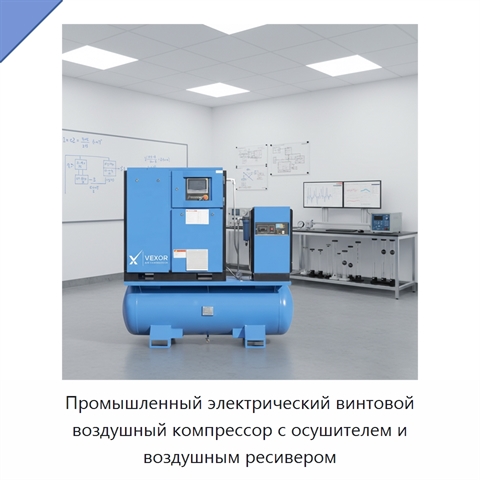 Промышленный электрический винтовой воздушный компрессор с осушителем и воздушным ресивером