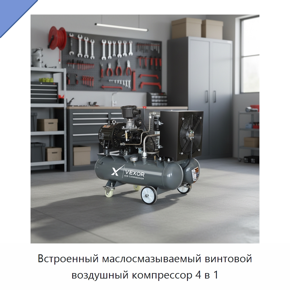 Встроенный маслосмазываемый винтовой воздушный компрессор 4 в 1 — Промышленные компрессоры