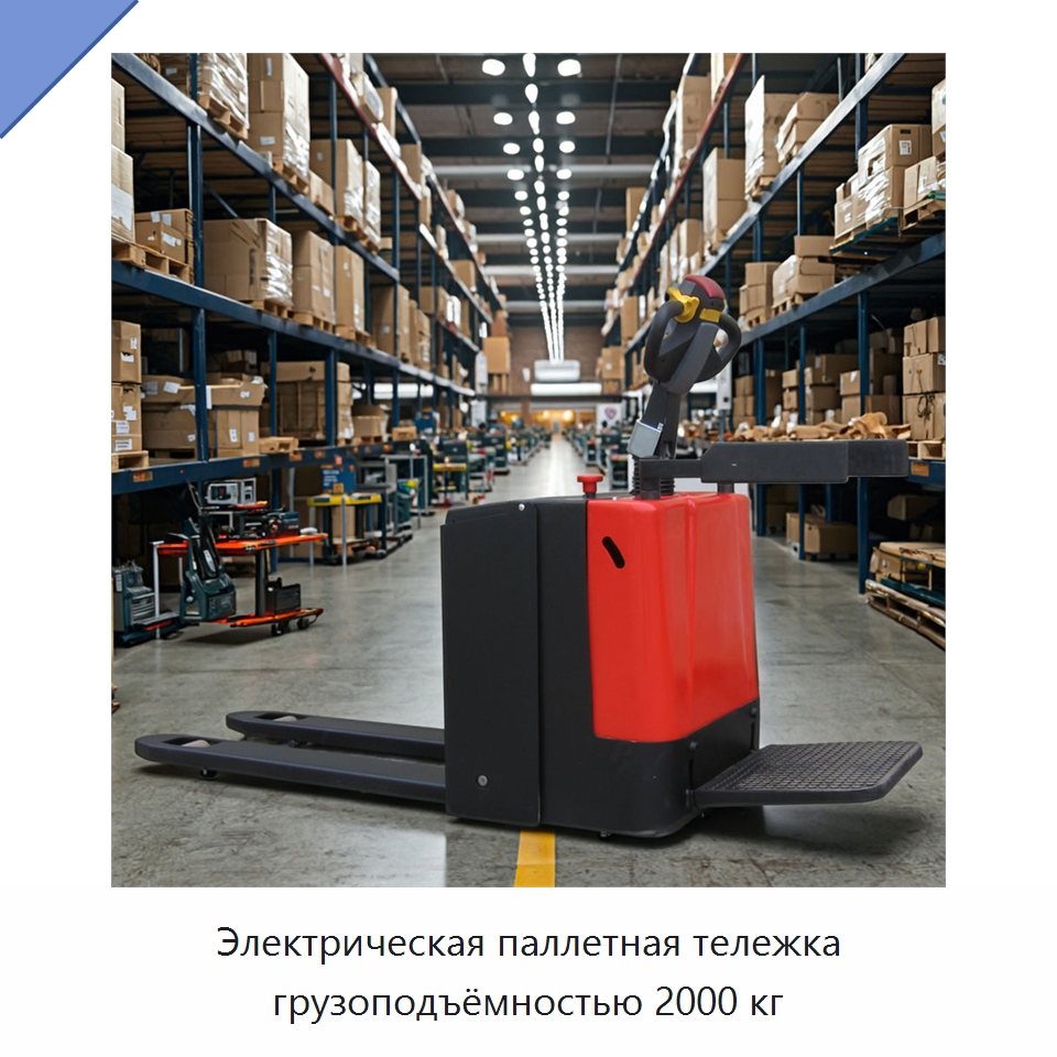 Электрическая паллетная тележка грузоподъёмностью 2000 кг — Вилочные погрузчики