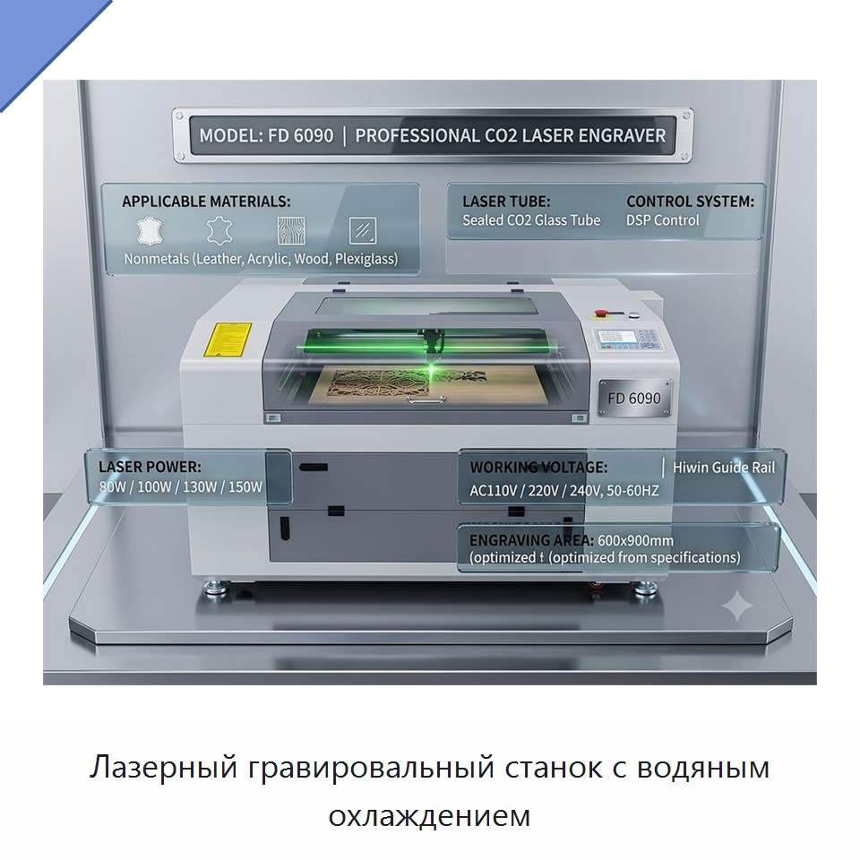 Лазерный гравировальный станок с водяным охлаждением — Лазерные гравировальные станки