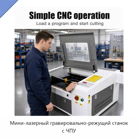 Мини-лазерный гравировально-режущий станок с ЧПУ