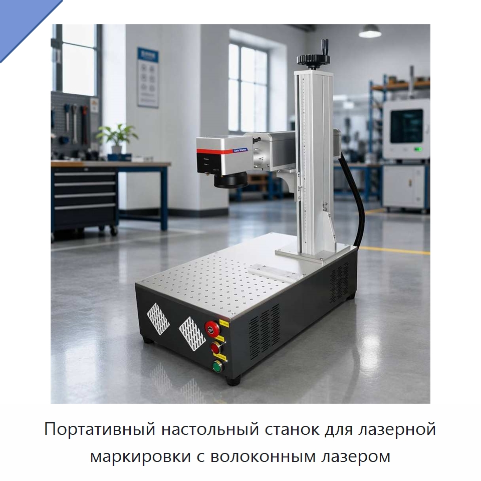 Портативный настольный станок для лазерной маркировки с волоконным лазером — Лазерные маркировочные станки