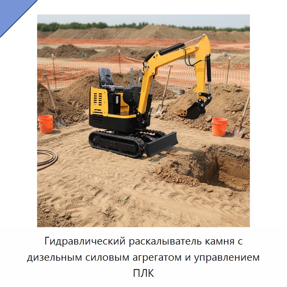Гидравлический раскалыватель камня с дизельным силовым агрегатом и управлением ПЛК — Землеройная техника