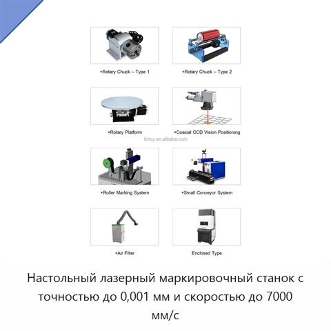 Настольный лазерный маркировочный станок с точностью до 0,001 мм и скоростью до 7000 мм/с
