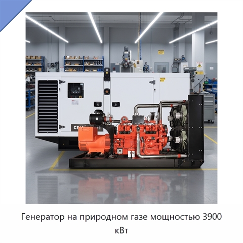 Генератор на природном газе мощностью 3900 кВт