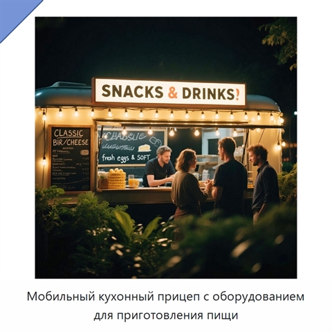 Мобильный кухонный прицеп с оборудованием для приготовления пищи