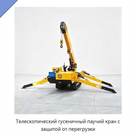 Телескопический гусеничный паучий кран с защитой от перегрузки