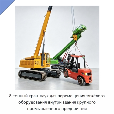8-тонный кран-паук для перемещения тяжёлого оборудования внутри здания крупного промышленного предприятия