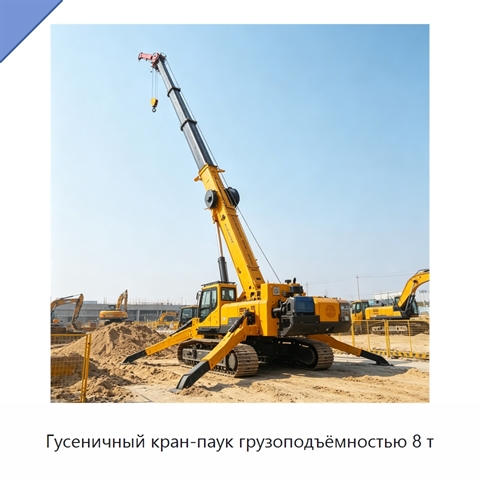 Гусеничный кран-паук грузоподъёмностью 8 т