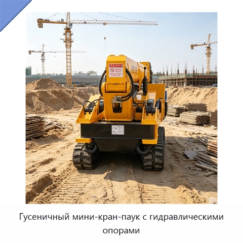 Гусеничный мини-кран-паук с гидравлическими опорами