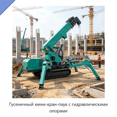 Гусеничный мини-кран-паук с гидравлическими опорами